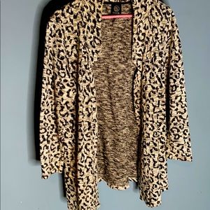 Black and white leopard print oversized blazer